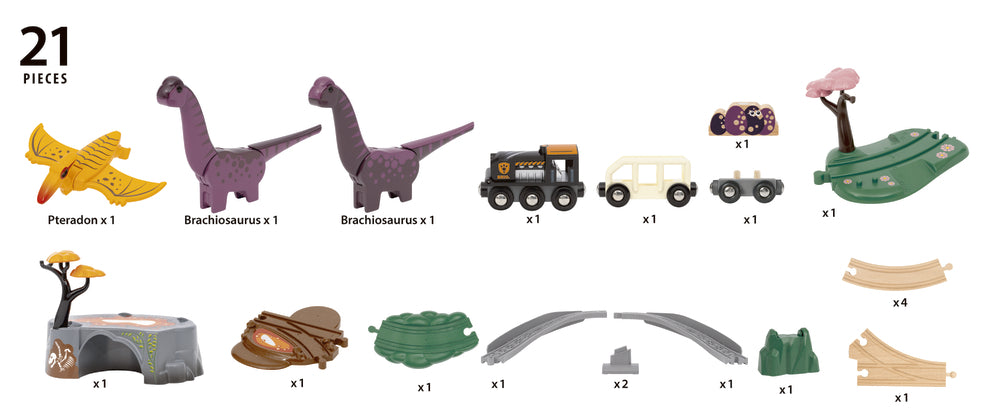 Togbanesæt med dinosaurer