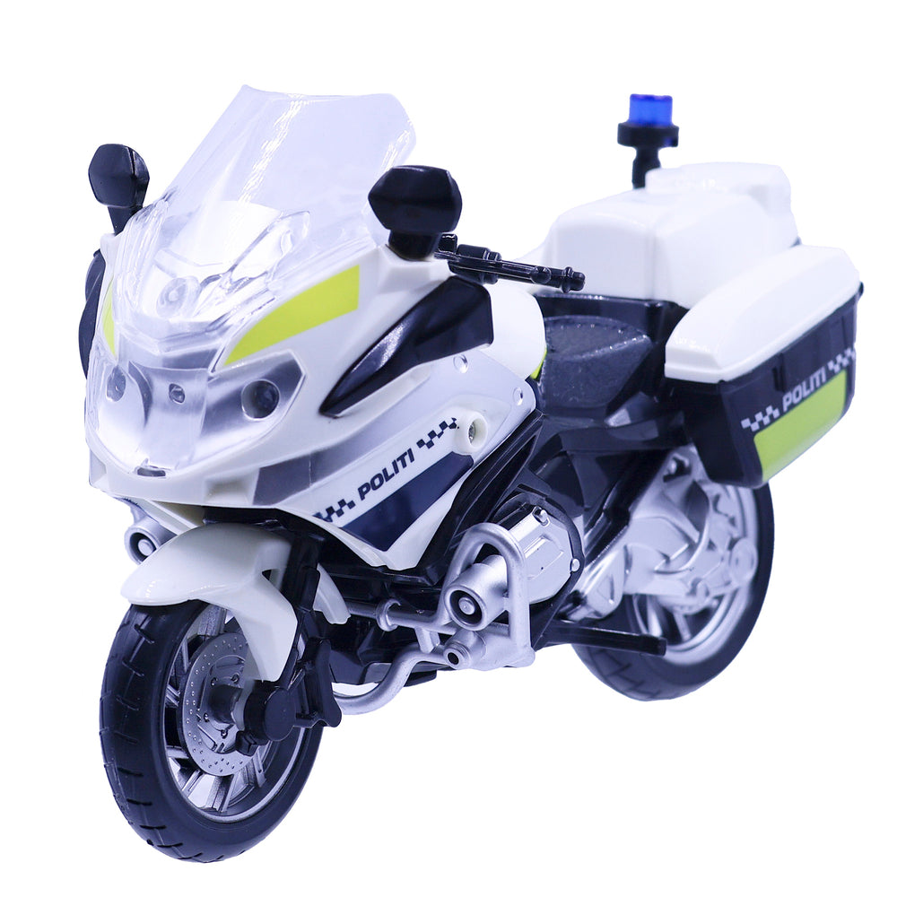 Politimotorcykel med lys og lyd 18 cm