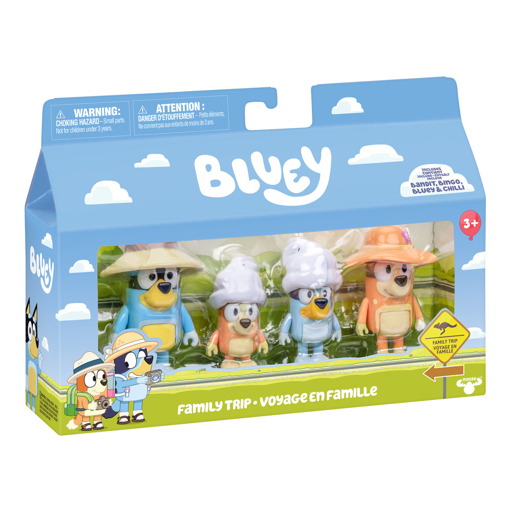 BLUEY Holiday Figure 4-pak Familetur