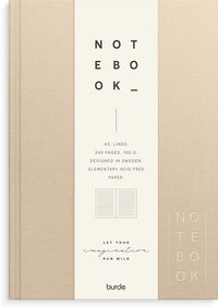 Notesbog tekstilpræg beige A5