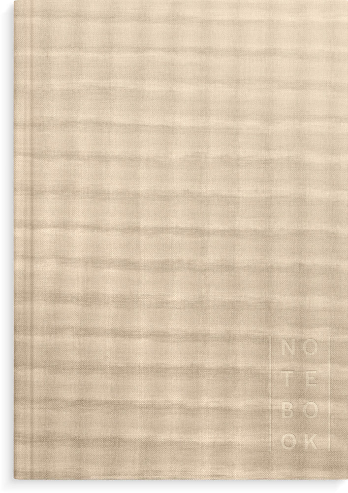 Notesbog tekstilpræg beige A5
