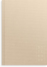 Notesbog tekstilpræg beige A5