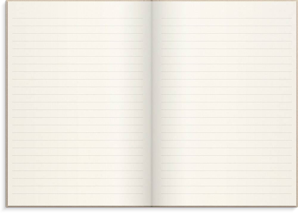 Notesbog tekstilpræg beige A5