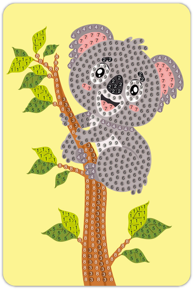 Diamond art koala i træ 10 x 15 cm