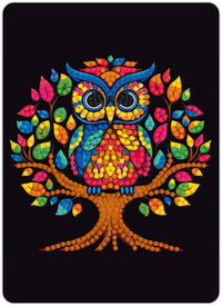 Diamond art ugle i træ 13 x 18 cm