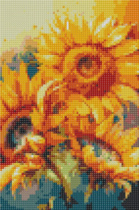 Diamond art solsikker 20 x 30 cm