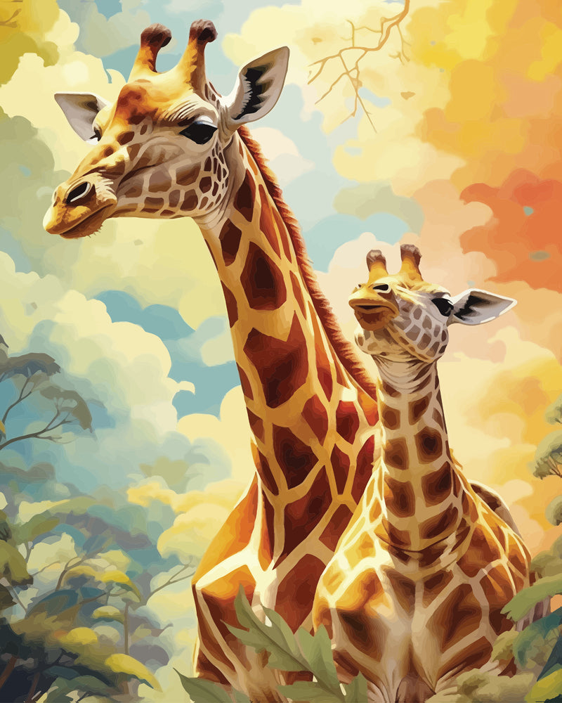 Diamond art giraffer 40 x 50 cm