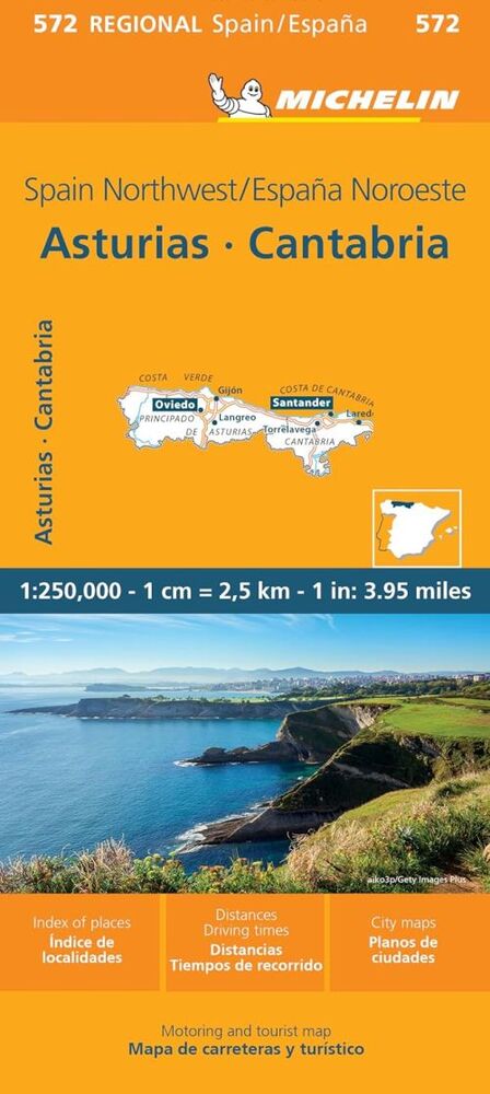 Michelin Spain Blad 572: Northwest Spain: Asturias, Cantabria