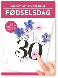 Fingerprint kort 30 år m/konvolut og stempelpude