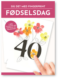 Fingerprint kort 40 år m/konvolut og stempelpude