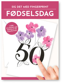 Fingerprint kort 50 år m/konvolut og stempelpude