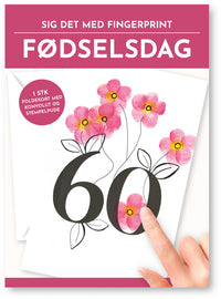 Fingerprint kort 60 år m/konvolut og stempelpude