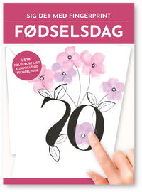 Fingerprint kort 70 år m/konvolut og stempelpude