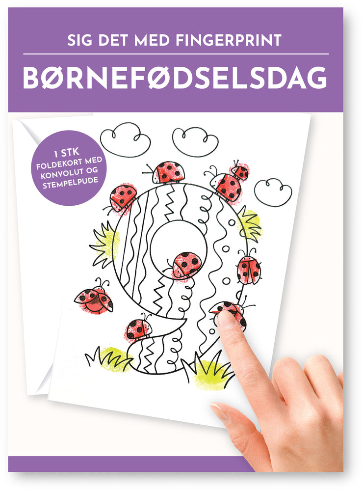 Fingerprint kort 9 år m/konvolut og stempelpude