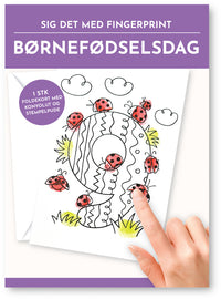 Fingerprint kort 9 år m/konvolut og stempelpude