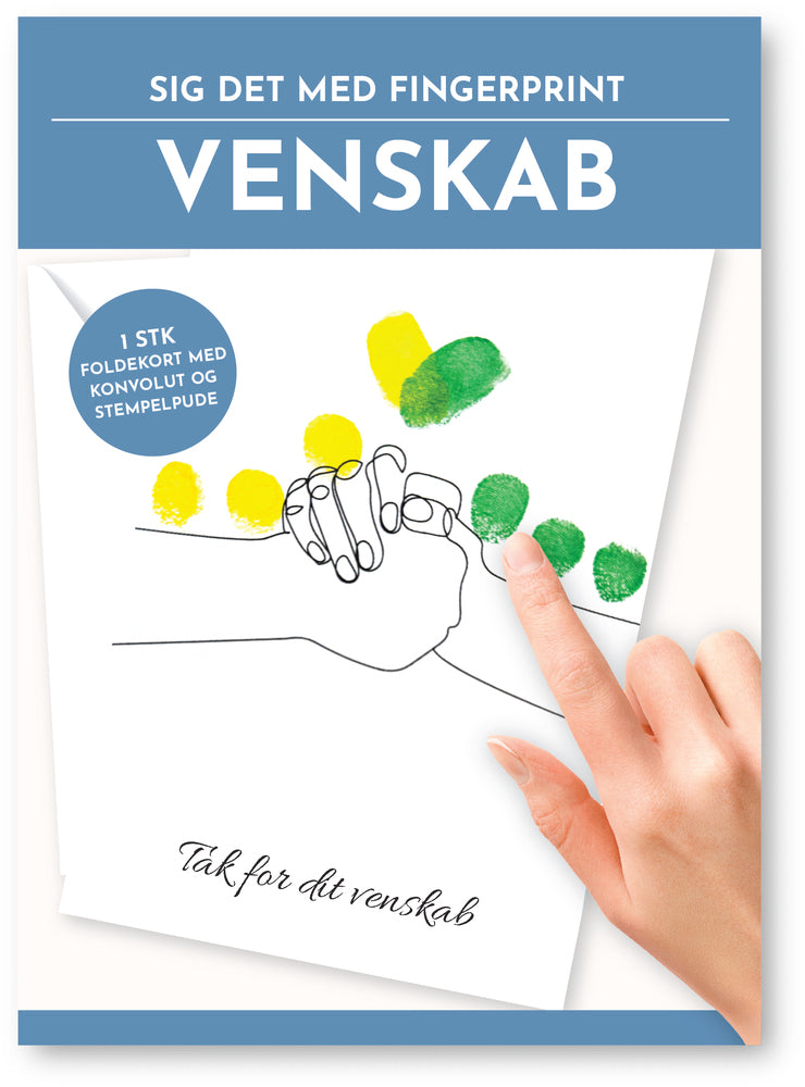 Fingerprint kort bedste ven m/konvolut og stempelpude