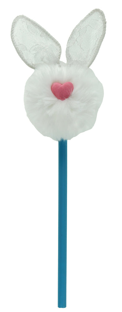 Blyant med kaninører og pom pom asst
