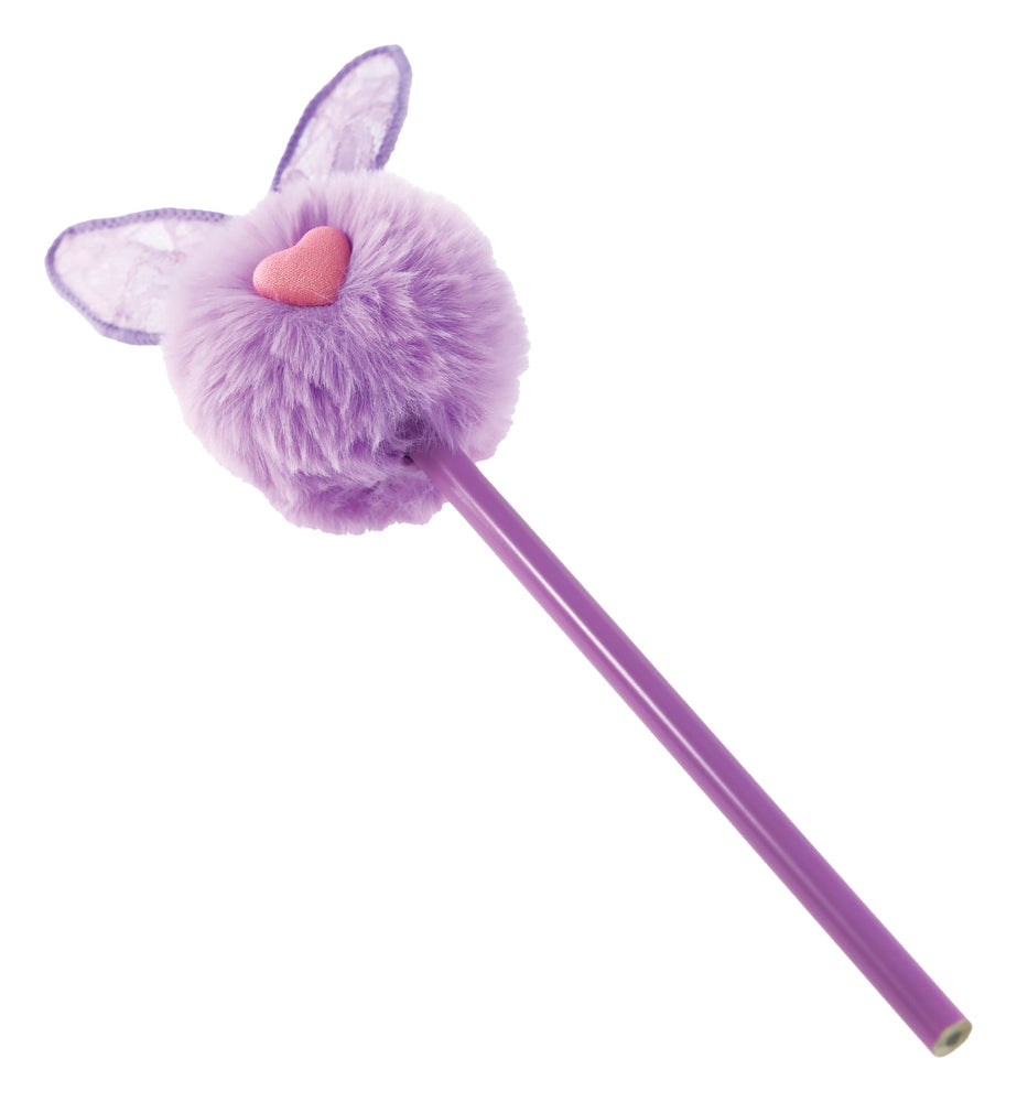 Blyant med kaninører og pom pom asst