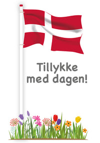 Kort 4/4 m/konvolutter tillykke med dagen/hip hip hurra