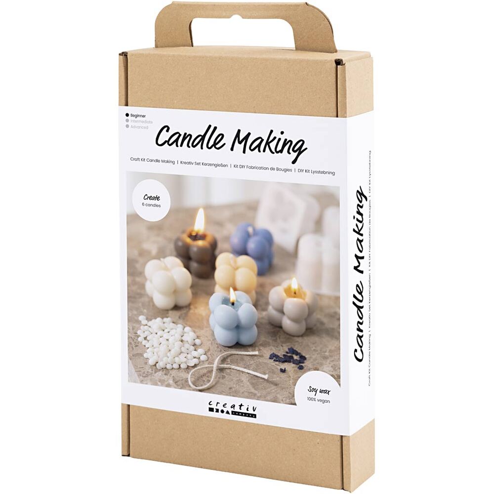 lysstøbning DIY Kit Bubble soyalys beige, lys blå, creme