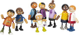 Bending dolls family with baby