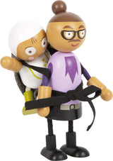 Bending dolls family with baby