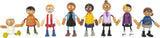 Bending dolls family with baby