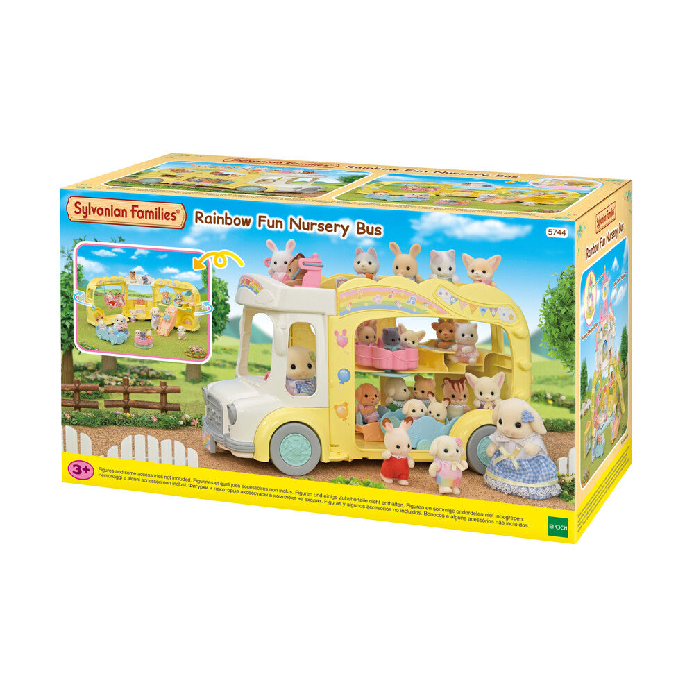 D2 SYLVANIAN FAMILIES Regnbue Sjov Børnehave Bus