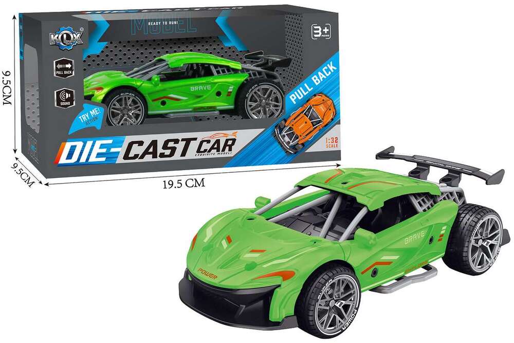 Die-Cast pull-back bil grøn