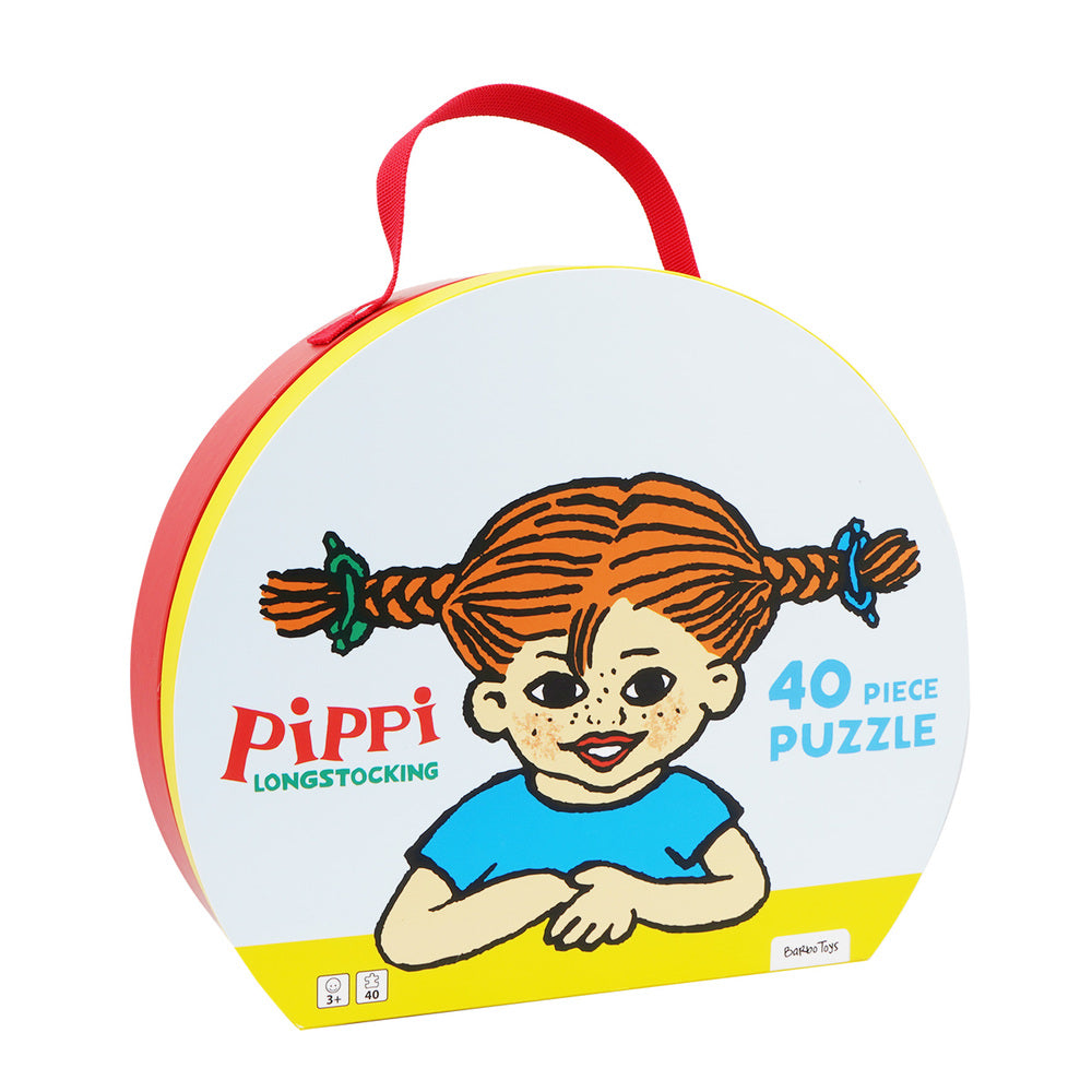Pippi Langstrømpe kuffert med puslespil 40 stk