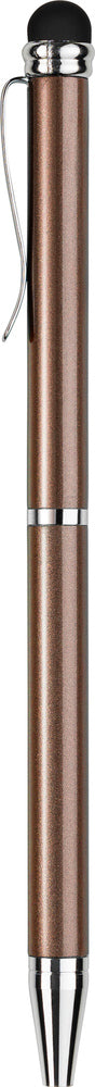 Kuglepen m/touch-funktion metallic brun