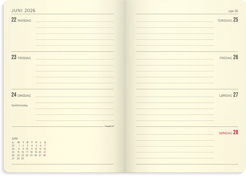 Mayland studiekalender 25/26 A6 forma deluxe