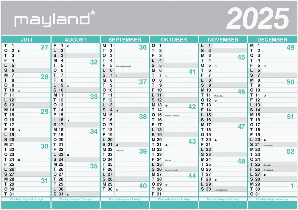 Mayland kæmpekalender 25/26 2x6 mdr. vendbar