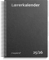 Mayland lærerkalender 25/26 A5 uge højformat sort karton
