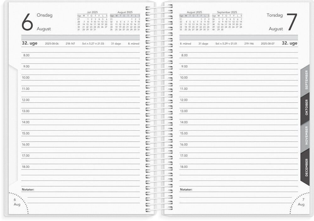 Mayland studiekalender 25/26 basic stor 1 dag pr. side
