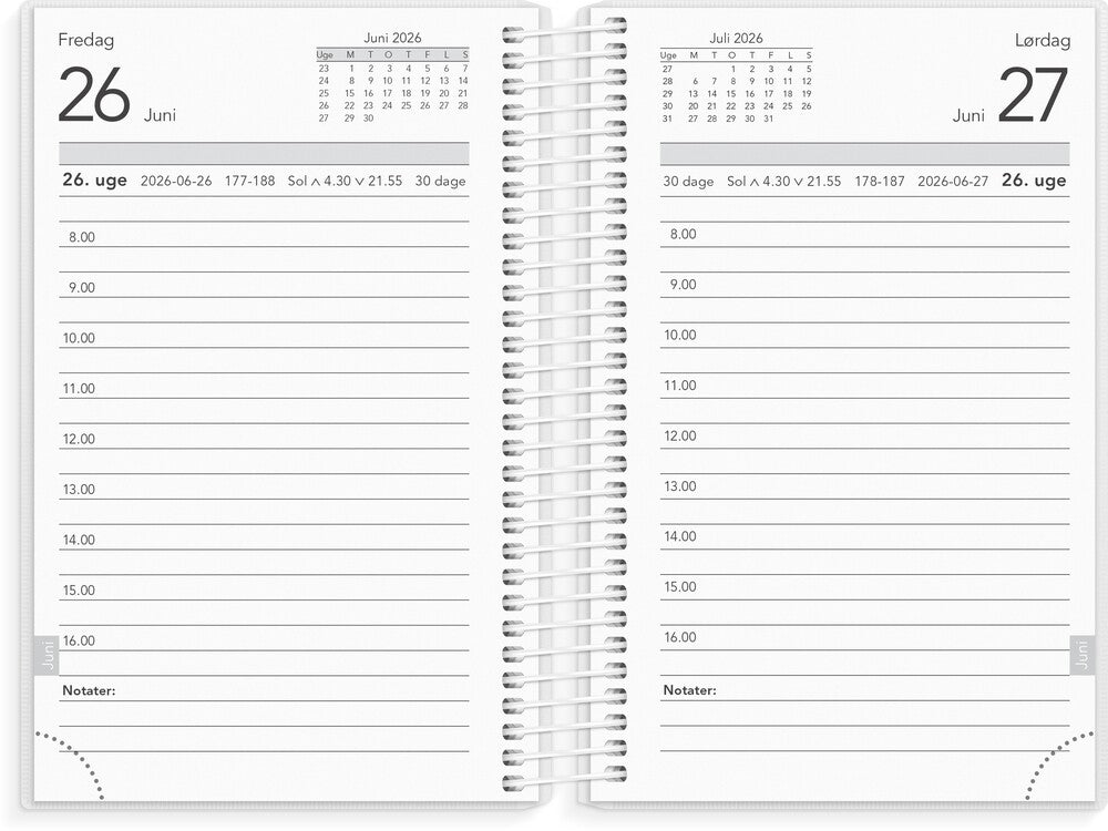 Mayland studiekalender 25/26 basic mini 1 dag pr. side