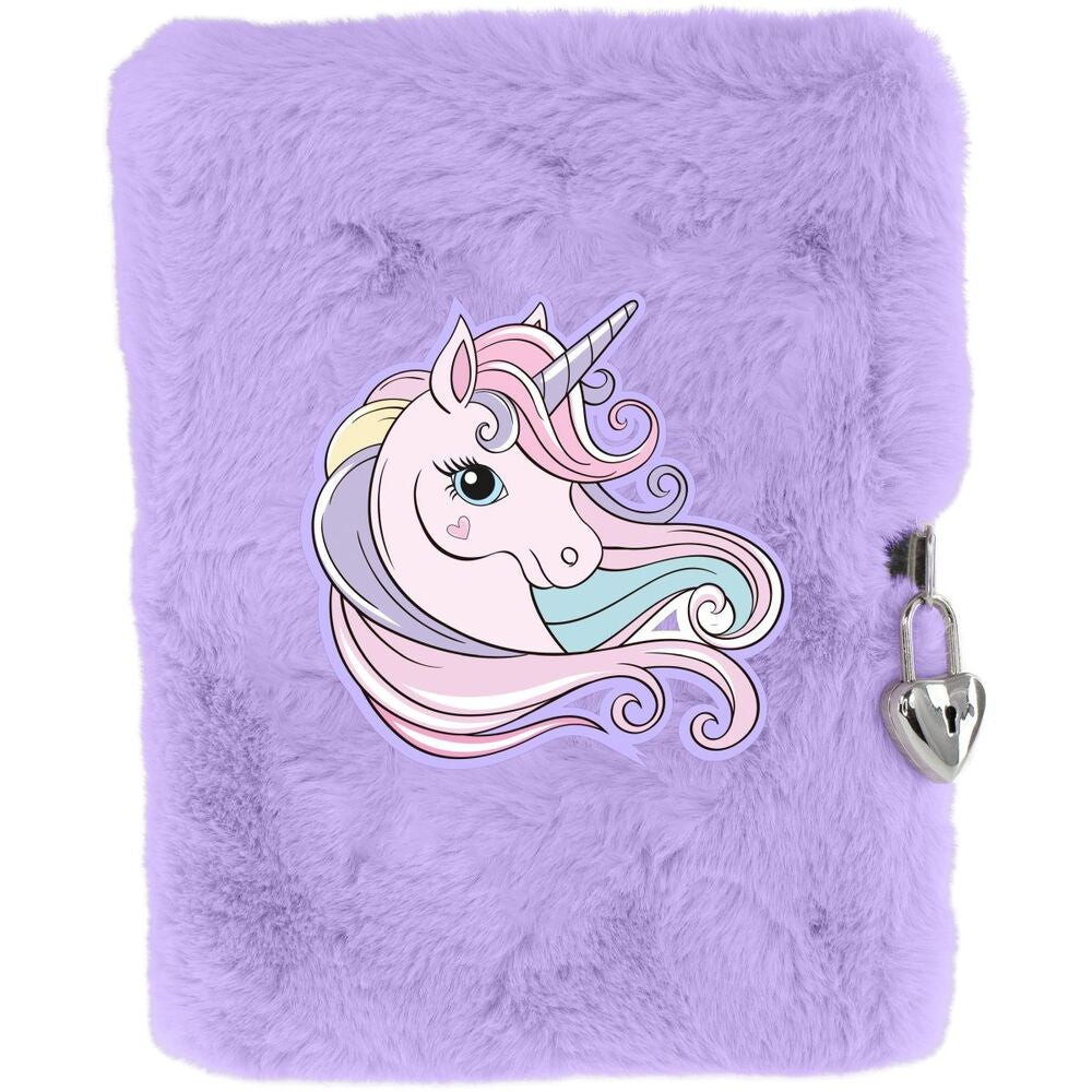 Tinka plys unicorn lilla m/hjertelås