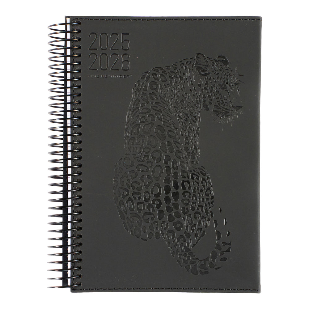 STUDIEKALENDER 2025/26 PU STOR leopard PRÆG SORT M/klap