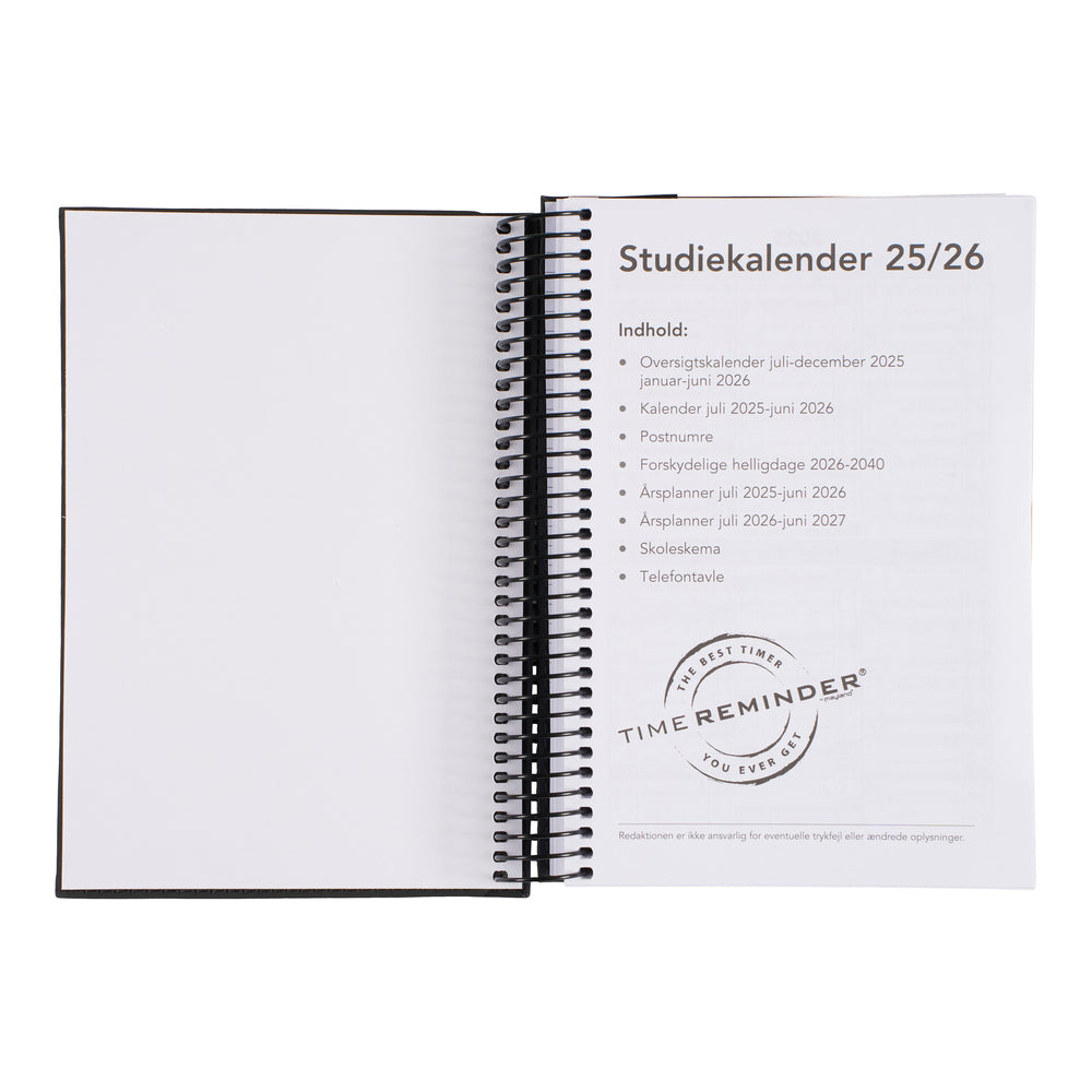 STUDIEKALENDER 2025/26 PU STOR leopard PRÆG SORT M/klap