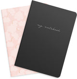 Kladdehæfte Flower & Notes 2 stk 80 linjeret sider