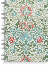 Notesbog A5 blue/green flowers KARTON 150 linjeret sider