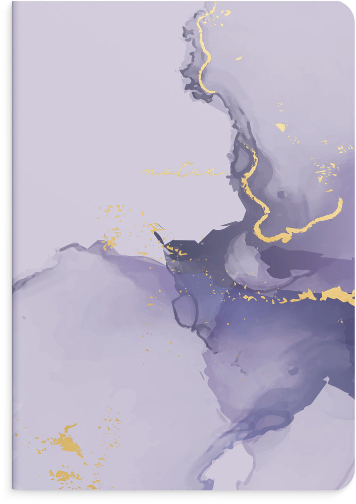 Kladdehæfte lilac/black 2 stk 80 linjeret sider