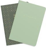 Kladdehæfte green/pattern 2 stk 80 linjeret sider