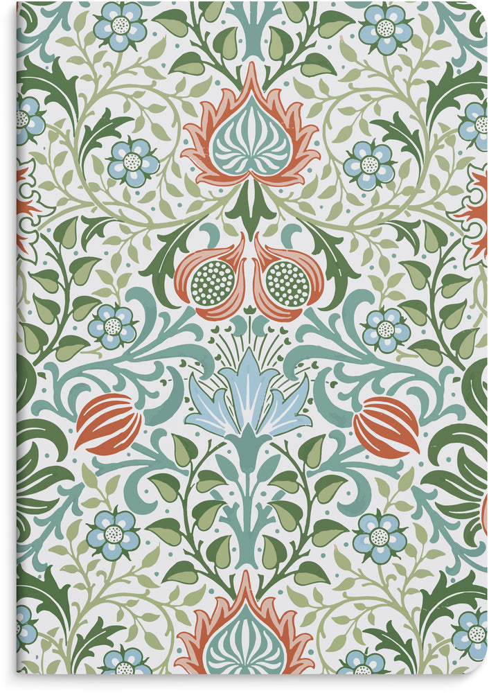 Kladdehæfte blue/floweR 2 stk 80 linjeret sider