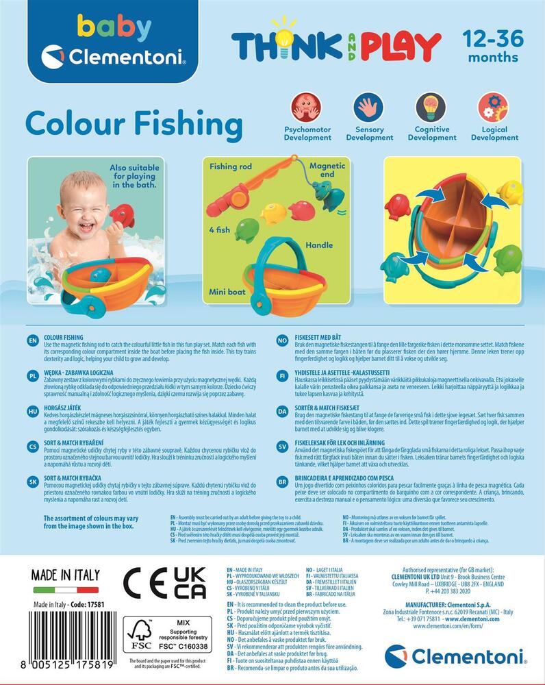 Clementoni Think and Play - Colour Fishing set