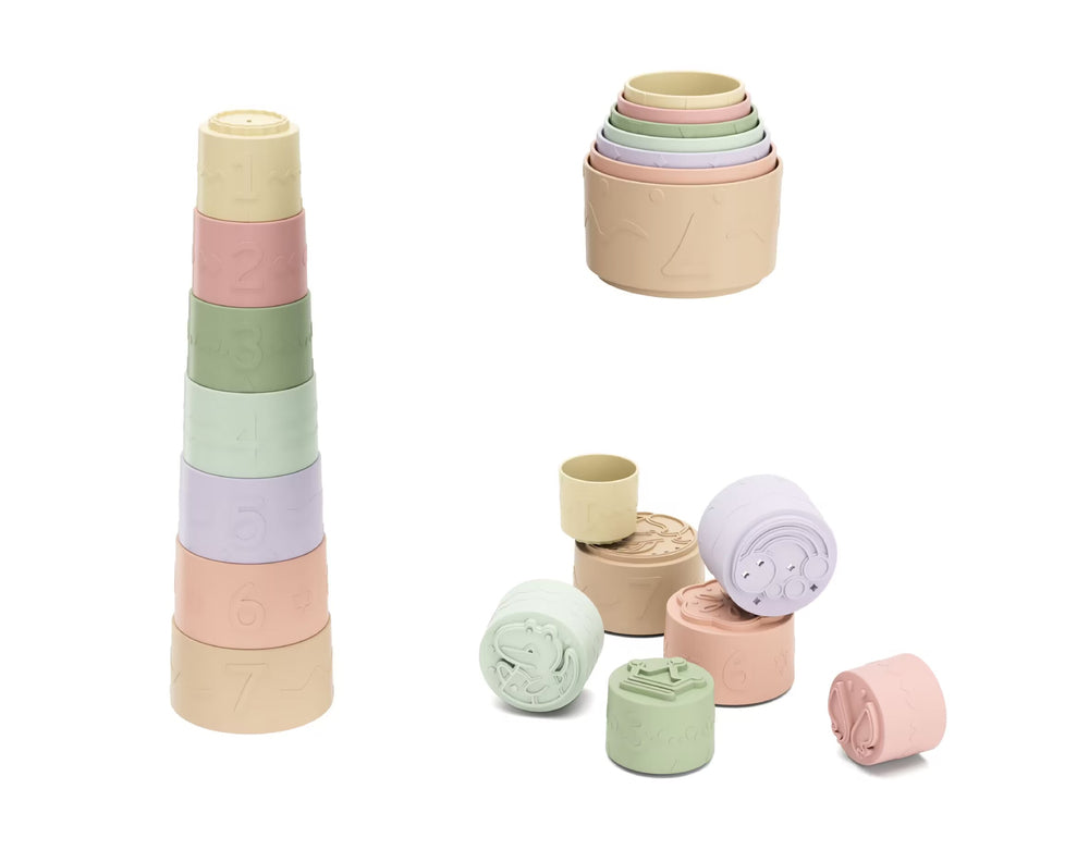 Kinder and Kids Soft Rubber Stacking Cups