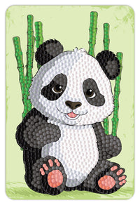 Diamond art panda og bambus 10 x 15 cm