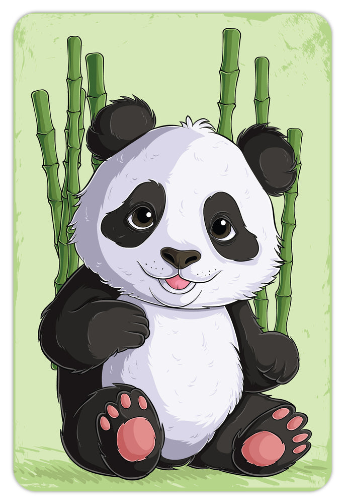Diamond art panda og bambus 10 x 15 cm
