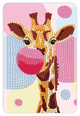 Diamond art giraf/bubbelgum 10 x 15 cm