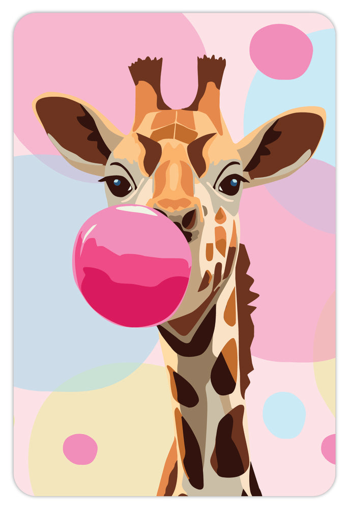 Diamond art giraf/bubbelgum 10 x 15 cm